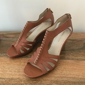 Adrienne Vittadini Brown Sandal Wedges Size 7 1/2
